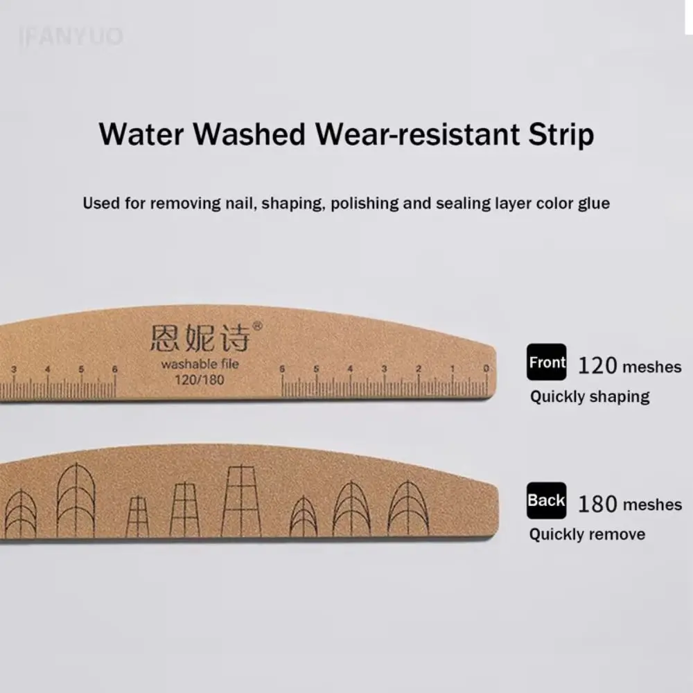 met Schaallijn Nagelvijlen Wasbare Waterdichte Polijststok 120/180 Grit Nagels Manicure Pedicure Gereedschap