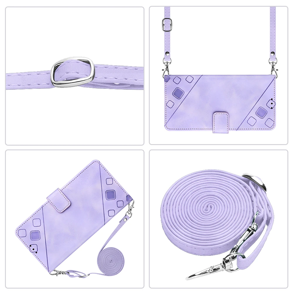 Crossbody الكتف حزام محفظة بطاقة Solt حامل حافظة جلدية لسامسونج S23 الترا S21 FE S22 A54 A34 A14 A23 A73 A53 A52 غطاء