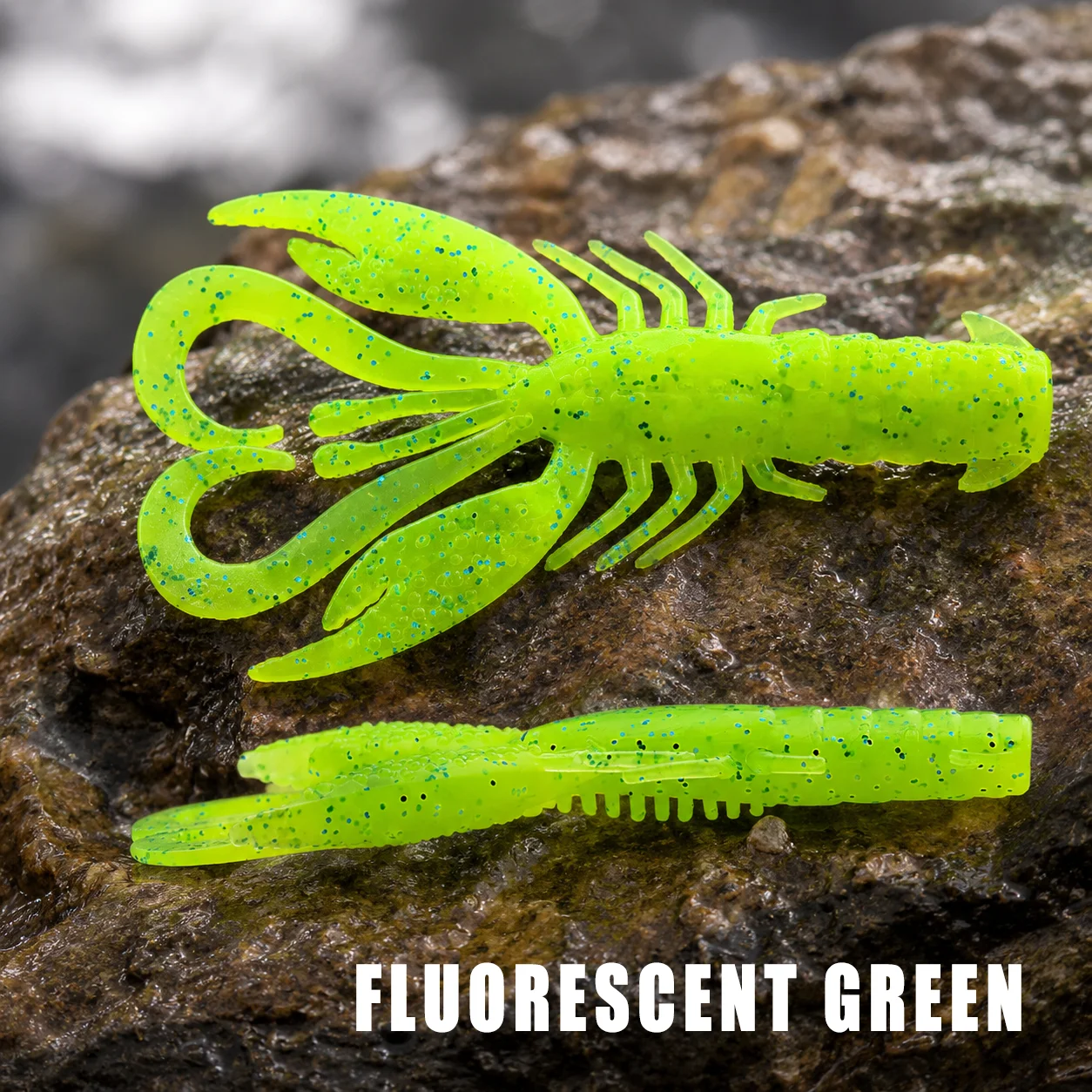 ZUKIBO Neu 8 Stück 7,5cm 4,5g Sinkender Krebs-Softköder Gesalzener PVC-Garnelenköder Texas Rig Bass Mandarinfisch Softköder