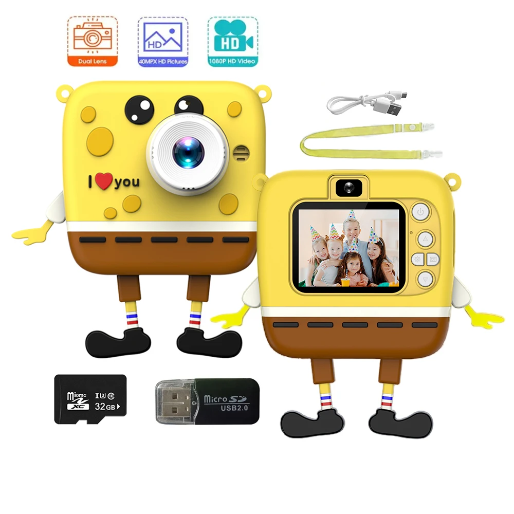 Kids Camera Digital Dual Camera HD 1080P Video Camera Toys Mini Cam Color Display Children Birthday Gift Kids Toys For Kids