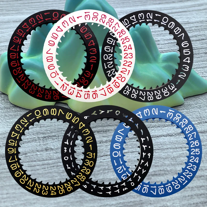 

Customized NH35 NH36 Date Dial Fit NH35 NH36 NH34 Movement SKX007 SKX009 Red Black Automatic Mechanical Movt Day Date Dial Wheel