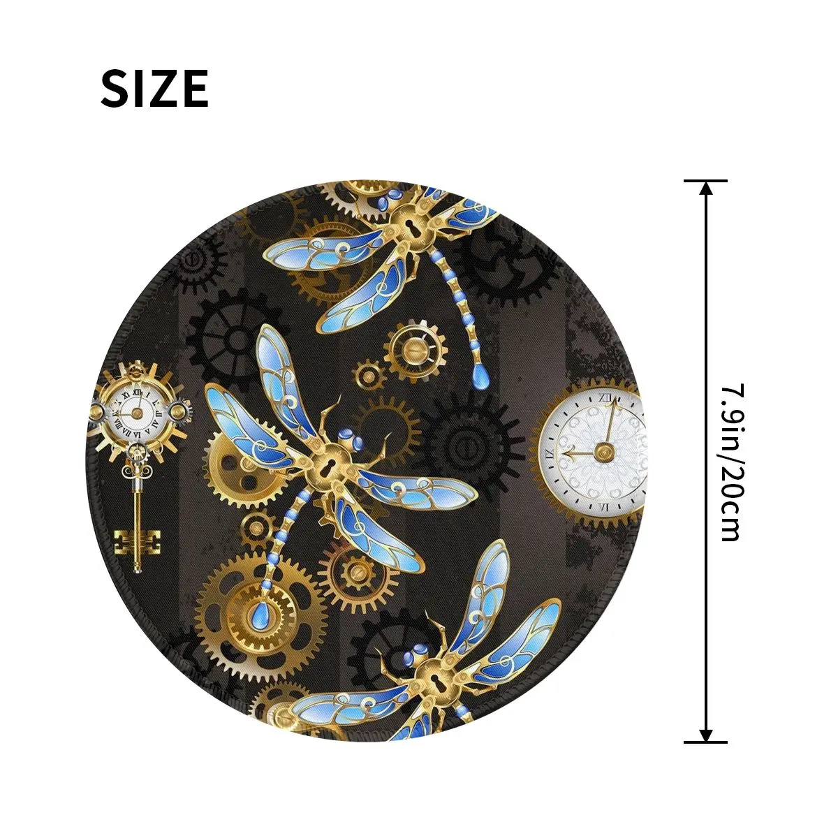 Steampunk Dragonflies Mouse Pad Abstract Animal Fashion Round Mousepad Design Comfort Quality Mouse Mats For PC Laptop Computer