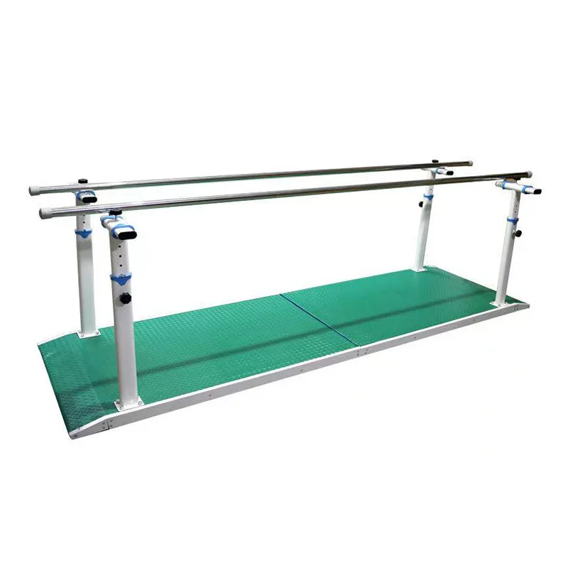 Rehabilitation Parallel Bars, 326x110x71-95 cm Steel Wood Adjustable Height Parallel Bar, Walking Posture Correction