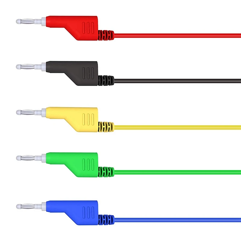 10PCS Stackable Banana To Banana Plug Test Leads Soft Electrical Test Cable Wire 3.3Ft/1M For Multimeter 1000V 15A