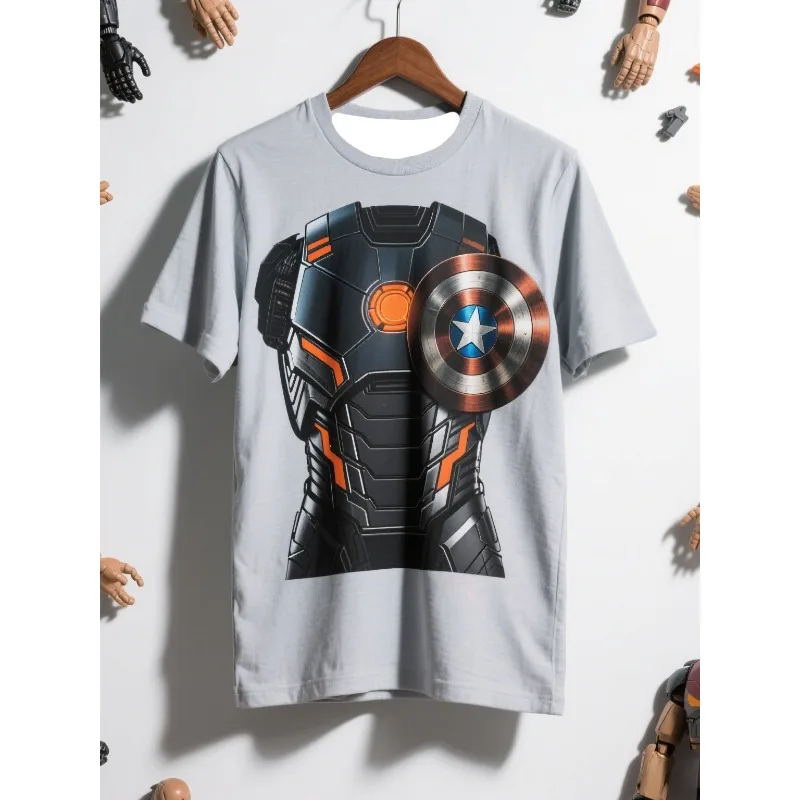 

MOTO-Summer Adult Loose T - Shirt: Avengers Armor Graphic, Quick - Dry & Comfortable