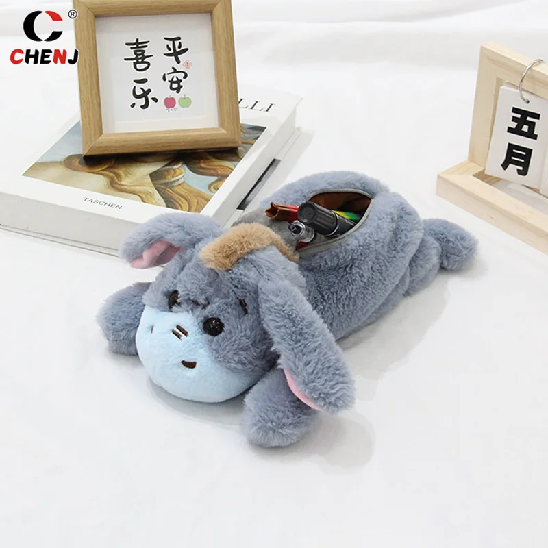 Cartoon Toy Plush Shaped Lápis Caso, Picard Pig Eeyore Pouch, Saco De Armazenamento De Papelaria, Presente Criativo Infantil