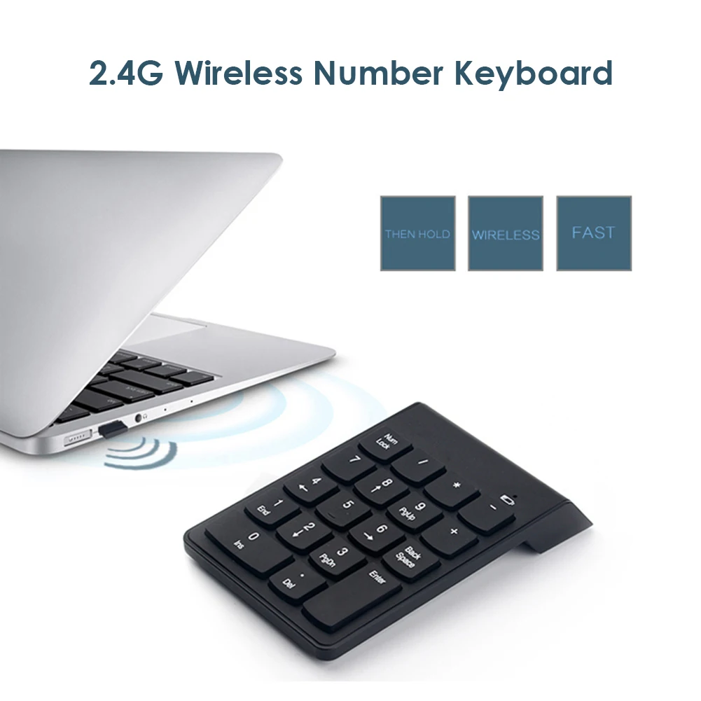 

Wireless Keypad Numpad 18 Keys Digital Keyboard Wireless Numeric Keypad for Accounting Teller Laptop Notebook