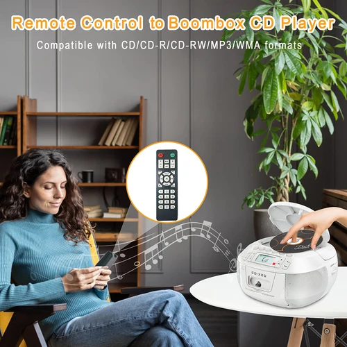 Imagen 2 del producto Combo boombox de casete de CD con radios Bluetooth y AM FM, grabadora de cinta de CD portátil con USB, alimentación CC CA