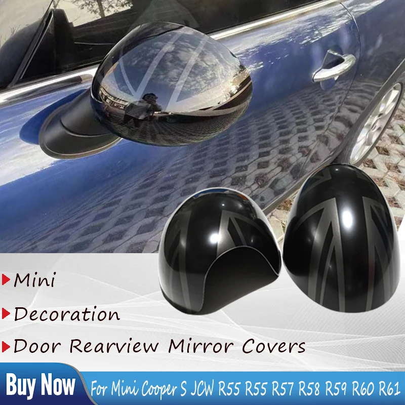 For Mini Countryman Cooper S Clubman Paceman R55 R56 R57 R58 R59 R60 R61 The Black Flag Rear View Mirror Covers  Decoration