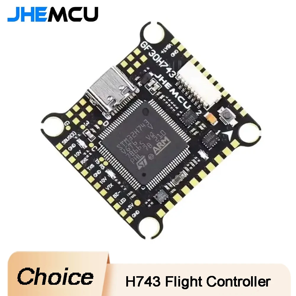 

JHEMCU GF30H743 H743 480 МГц контроллер полета ICM42688P Dual Baro OSD 128M BlackBox Dual BEC 3S6S 30X30 мм для FPV дронов