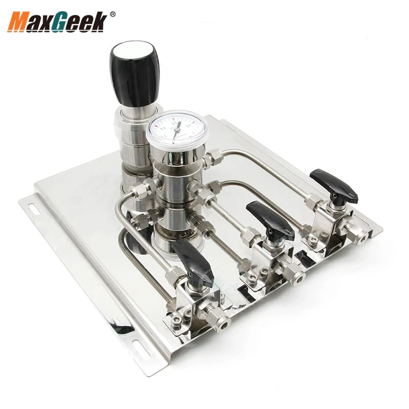 Maxgeek 3000psig Stainless Steel Gas Control Panel Special Gas Pressure Reducing Valve Pressure Relief Valve