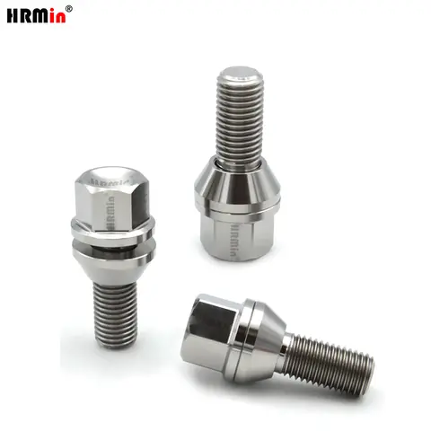 HRMin 공장 티타늄 플로팅 와셔 콘 시트 휠 볼트, Gr.5 티타늄 볼트, VW 아우디 레이싱 카용, M14 * 1.5*28mm