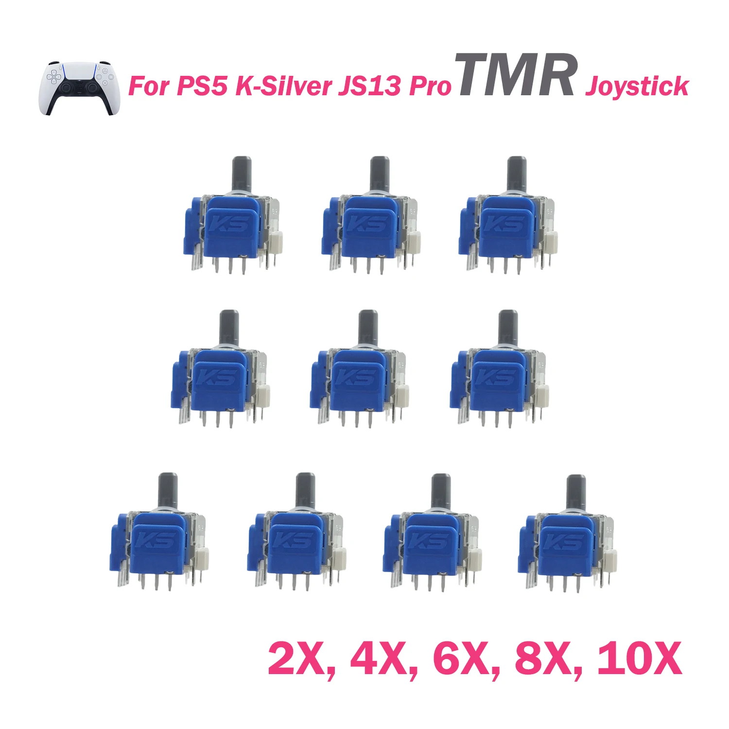 

2/4/6/8/10pcs K-Silver JS13 Pro TMR Joystick for PS5 DualSense Electromagnetic Joystick Tunnel Magnetic Resistance Joystick