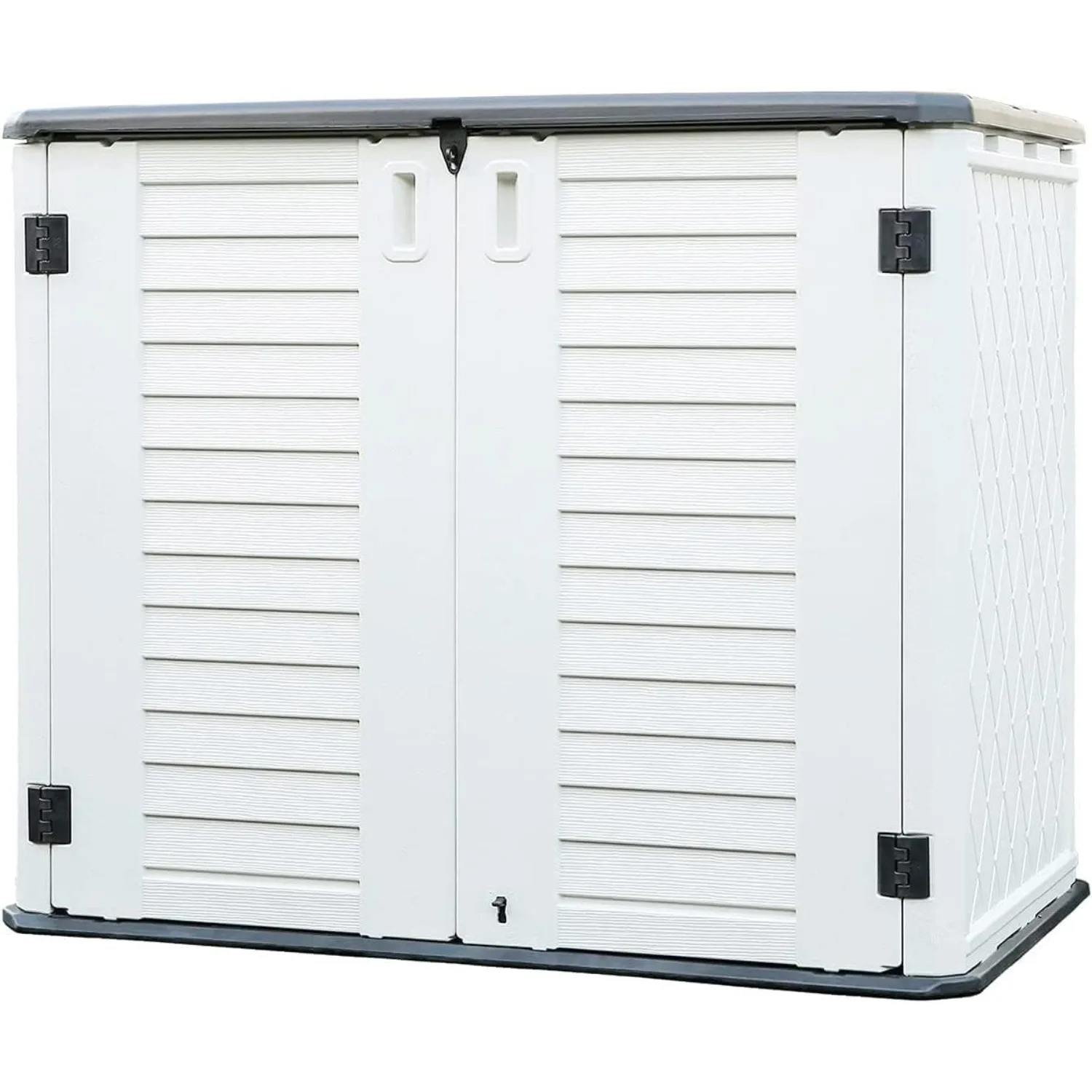 

Outdoor Storage Shed-Horizontal Storage Box Waterproof for Garden, Patios, Backyards, Multi-Opening Door, 26 Cubic Feet