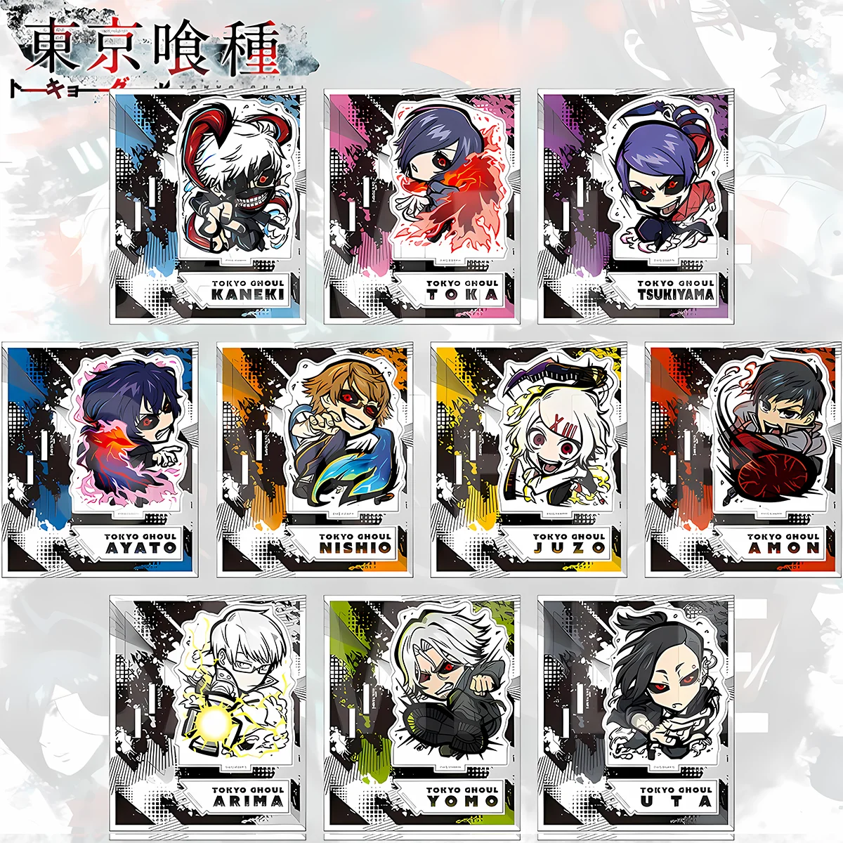 Anime Tokyo Ghoul 10cm Double Acrylic Stand Ken Kaneki Touka Kirishima Figure Desktop Decor Carnival Gift Keychain