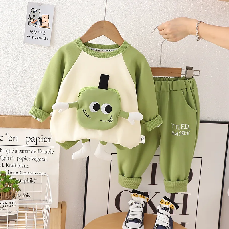 Baby Boys Clothing Set Spring Autumn Sport Suits for Kids Cartoon 3D Pocket Sweatshirts Pants 2Pcs Tracksuits for Boy Outfits