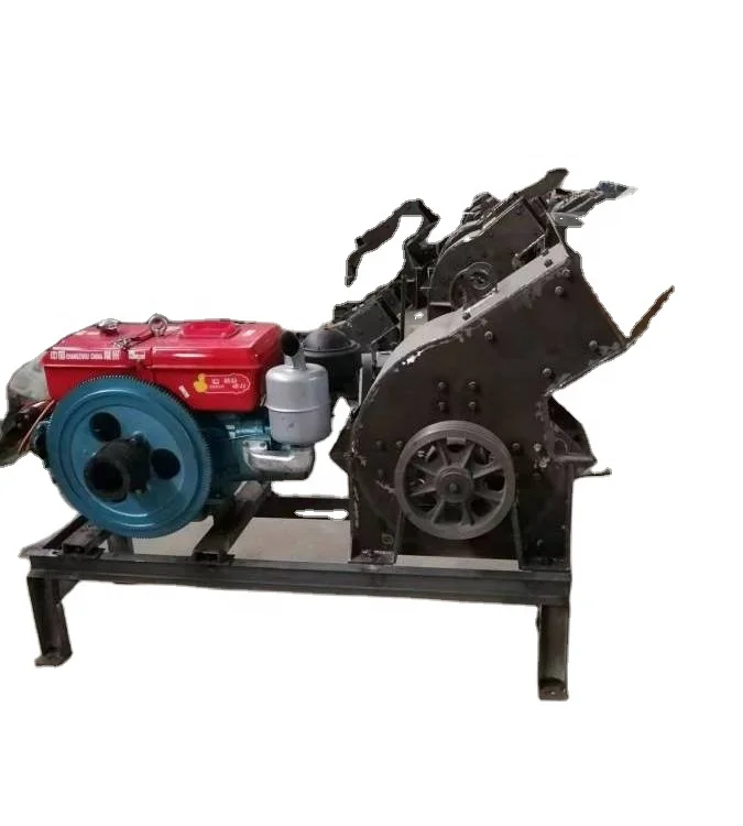 Portable Mini Engine Hammer Mill Crusher, Small Mobile Coal Glass Gold Ore Rock Crushing Machine Stone Crushing Machine