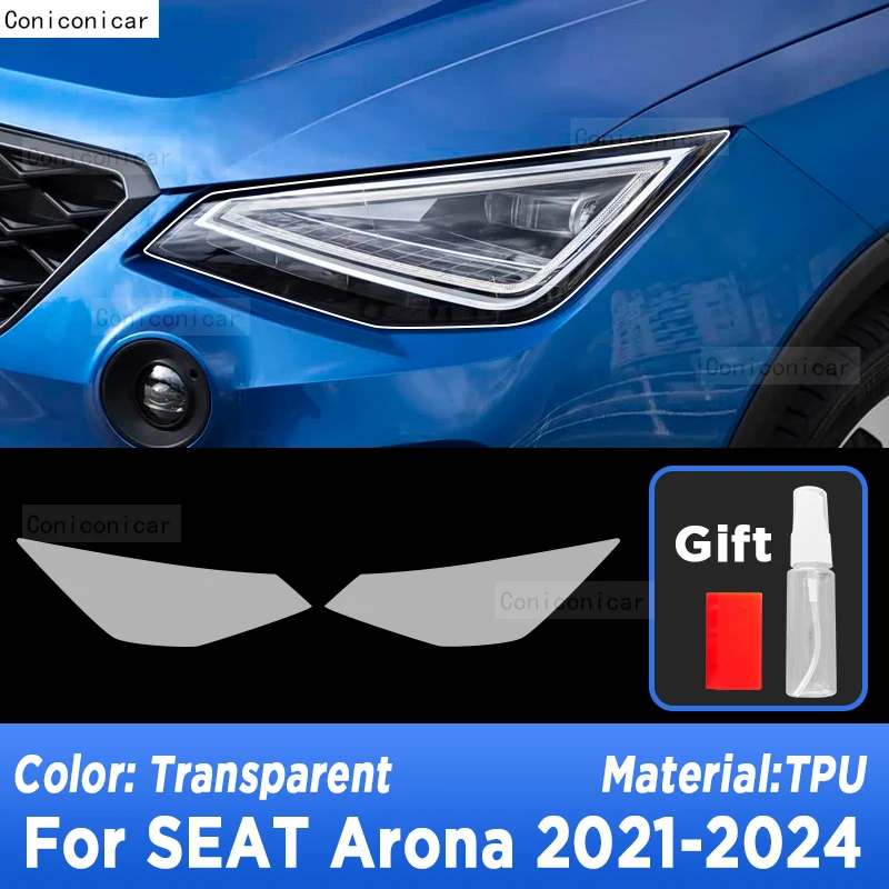 

Для SEAT ARONA 2021-2024 автомобильная внешняя фара против царапин передняя лампа прозрачная защитная пленка из ТПУ аксессуары