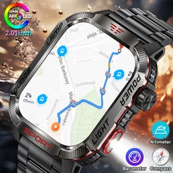 New For Xiaomi Huawei Military GPS Smart Watch Men Flashlight Compass Waterproof Outdoor Sport Tracker Bluetooth Call Smartwatch