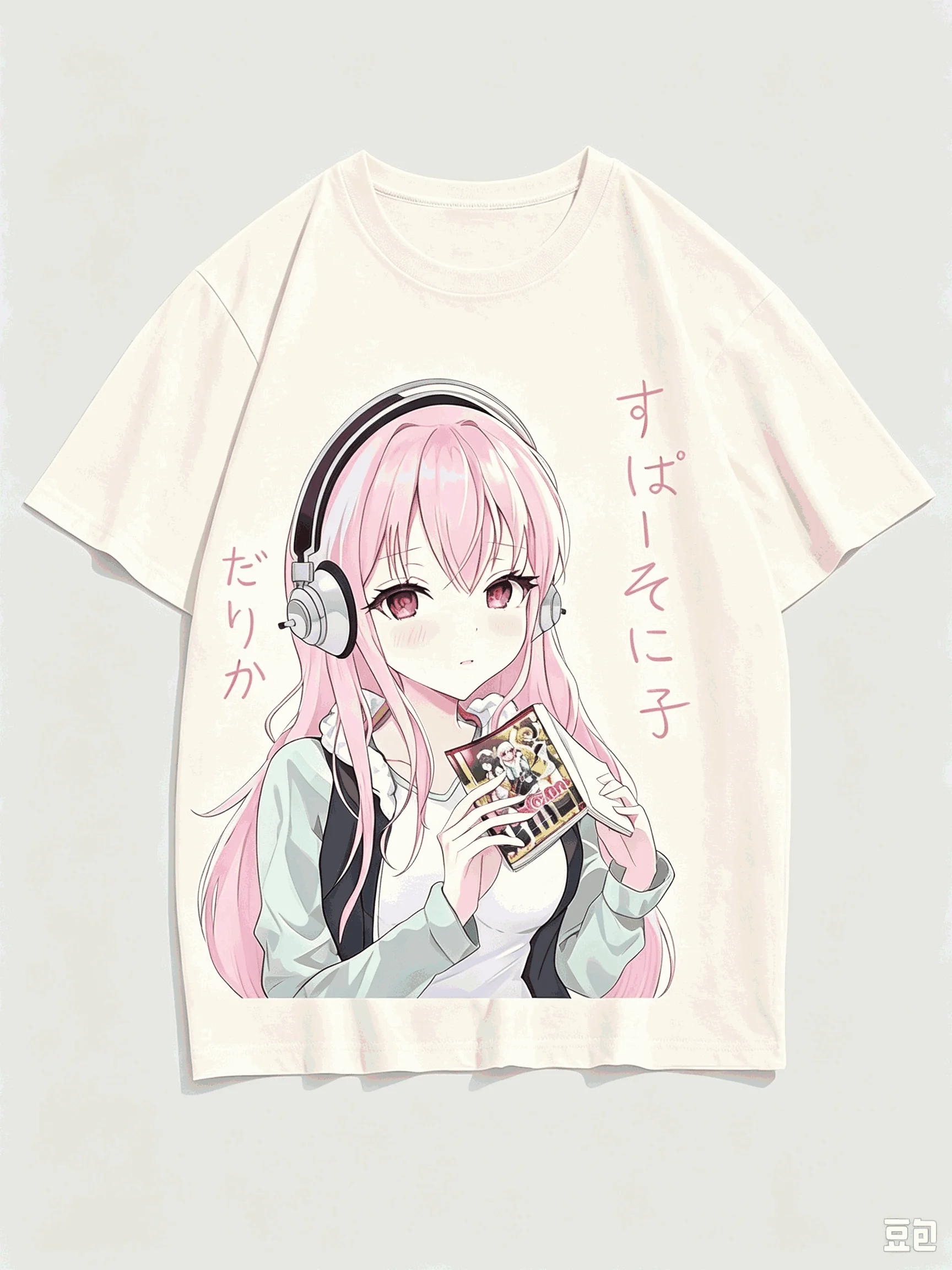 Super Sonico Graphic Print Crew Neck T-Shirt for Men Women Oversized Unisex Streetwear Trendy Cotton Fashion Hip Hop hot product