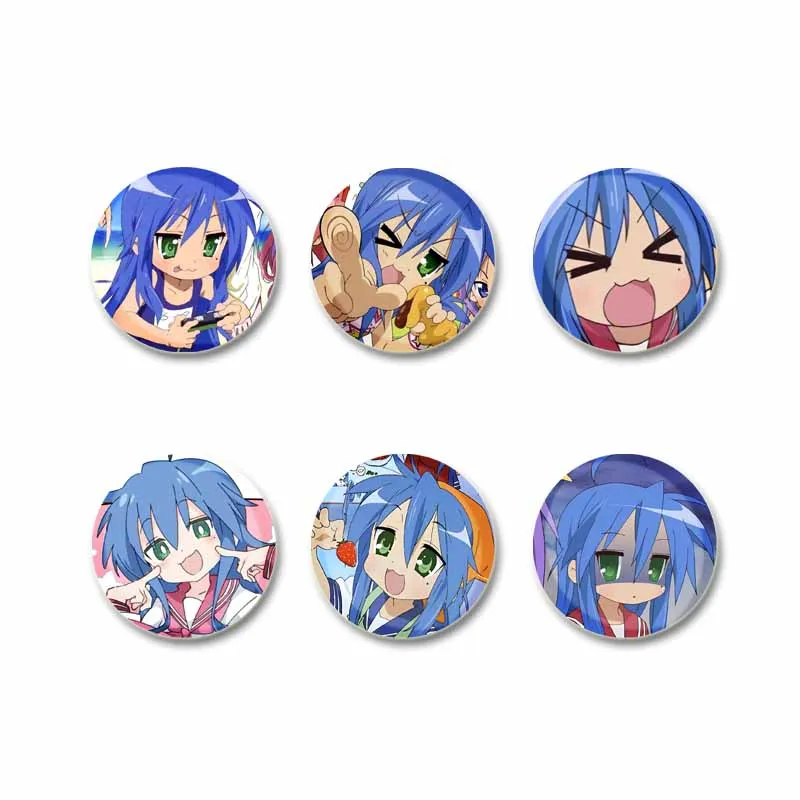 Cartoon Anime Collection Enamel Pins Cute Manga Character Izumi Konata Brooch Backpack Hat Lapel Badge Jewelry Gifts for Friends