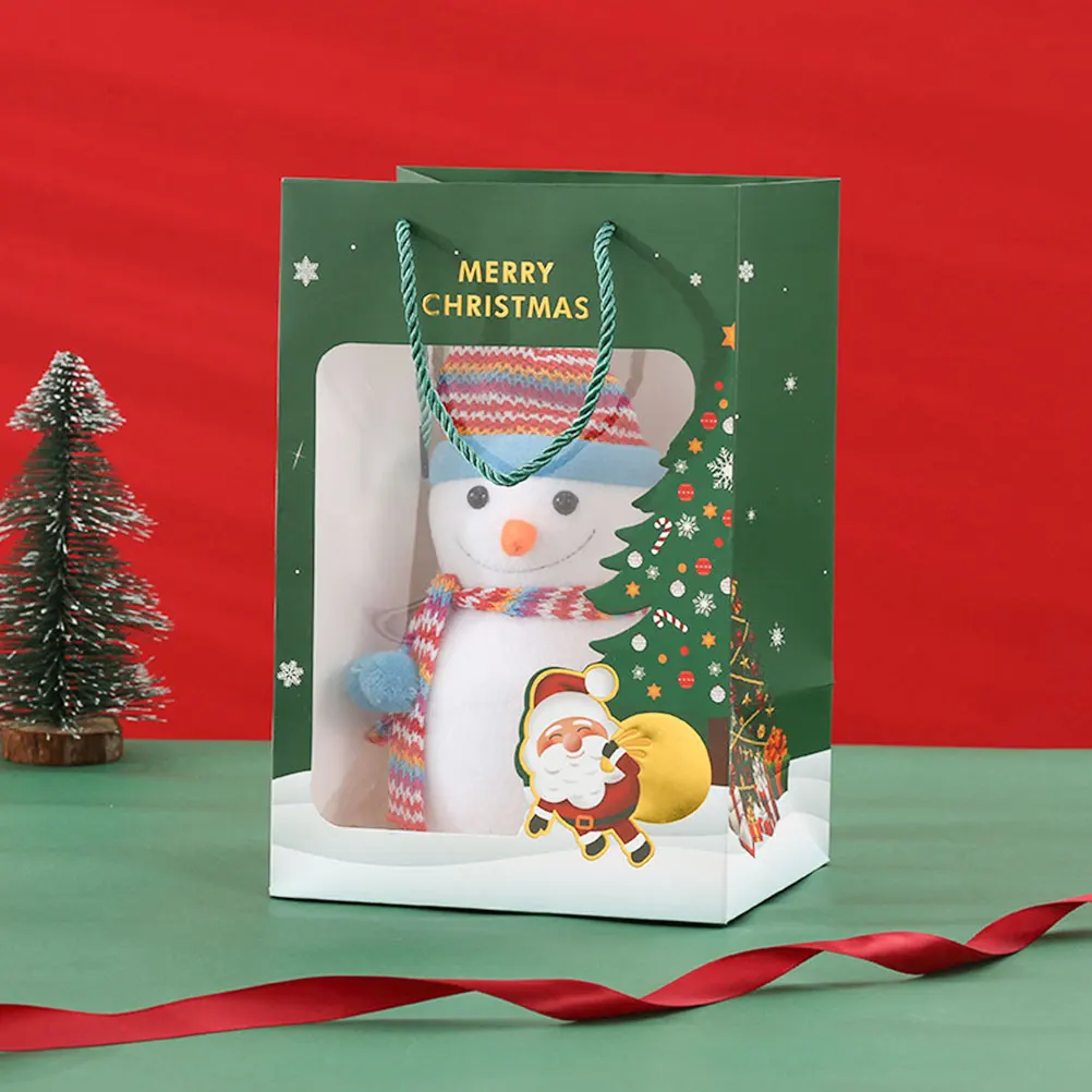 

2Pcs Christmas Gift Bag Santa Design Paper Pouch Handheld Festival Present Candy Storage Packaging Container Party Favor