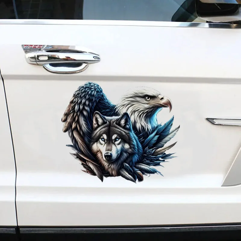 

Car Vinyl Decal Majestic Eagle and Wolf Sticker Waterproof Removable for Car Motorcycle Laptop Auto Body Decoration