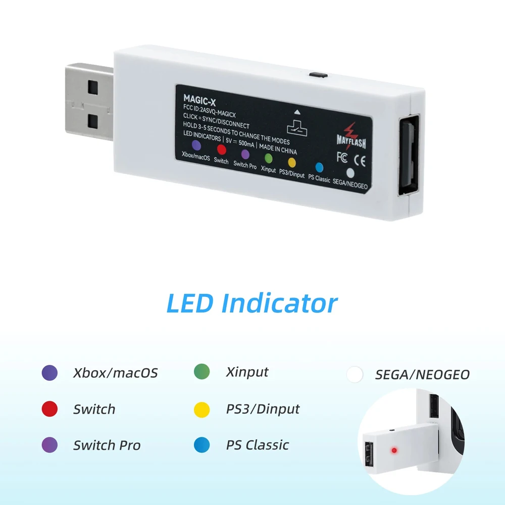 Mayflash MAGIC-X Bluetooth-Compatibele Controller Adapter Voor Xbox Serie X/S/Xbox1/PS3/Switch/raspberry Pi/Stoom/Sega/Pc/Neogeo