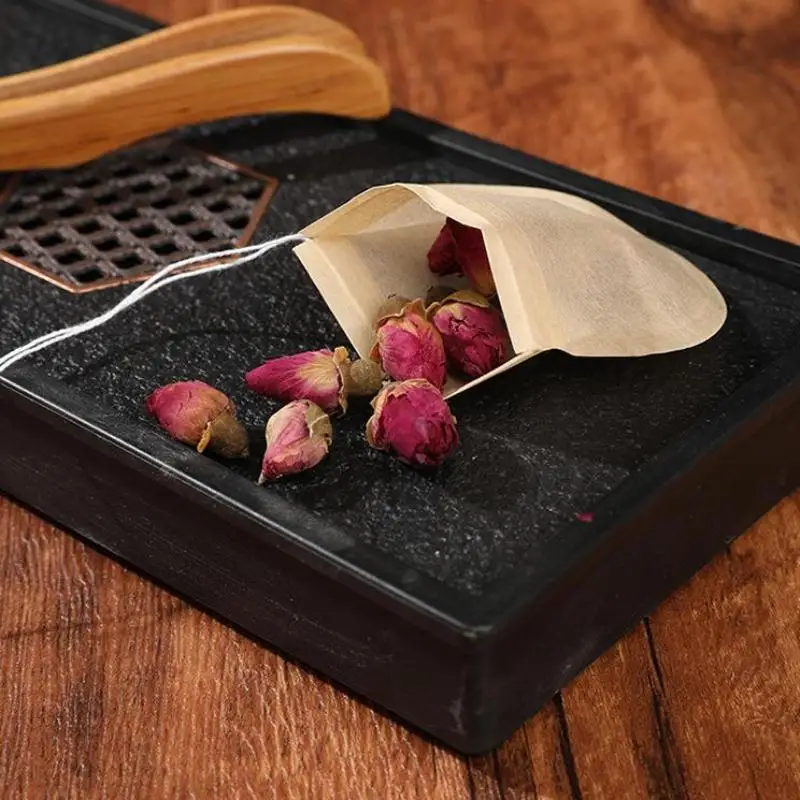 أكياس الشاي القابل للتصرف أكياس الشاي متعددة الحجم للشاي أوراق فضفاضة فارغة كبيرة معطرة كيس مزموم برباط أكياس تصفية القهوة المثلجة #2