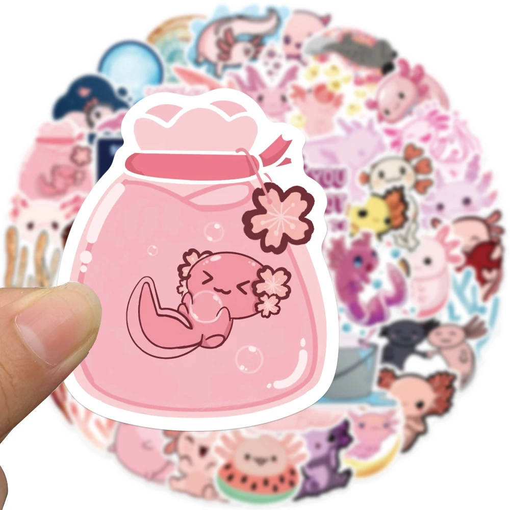 10/30/50/100PCS Axolotl Graffiti Stickers Cute Animal Cartoon Decal Kids Toy Suitcase Scrapbook Diary Phone Laptop Sticker Pack