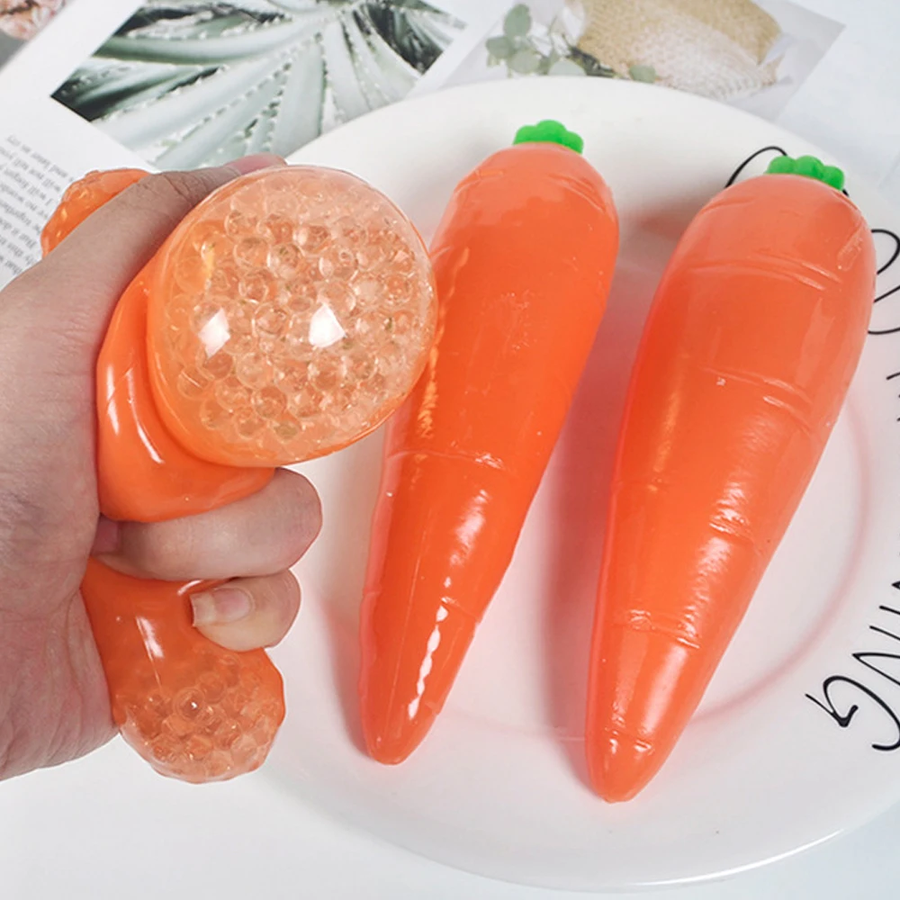 Juguete Antiestrés de Zanahoria - Juguete Sensorial de Simulación de Comida para Aliviar el Estrés, para Adultos, Regalos para Cestas de Pascua