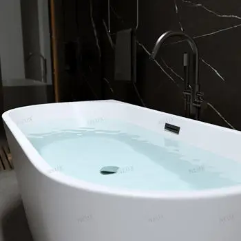 Modern White Acrylic Corner Bath Tub Factory Manufactured Bulk Wholesale Polish Style Freestanding Installation Drain Soaking