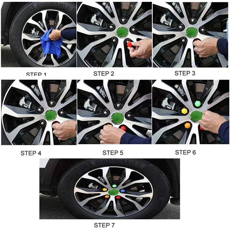 20Pcs Car Wheel Nut Caps Auto Hub Protection Covers Caps  Anti-Rust Auto Hub Screw Cover Nut Bolt Exterior Decoration 17/19/21mm