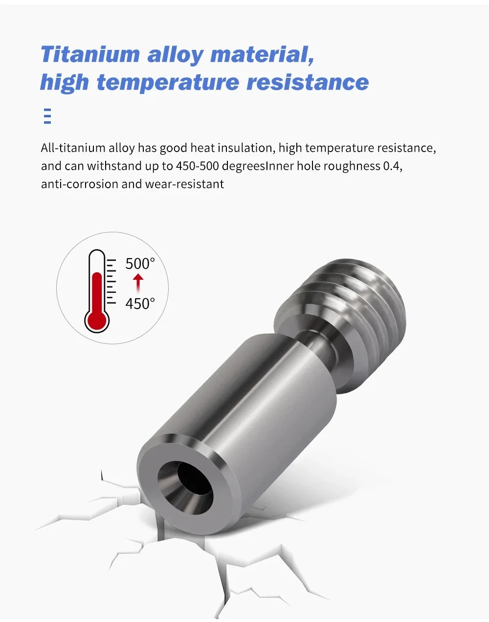 HeatBreak Bimetal para Ender 3, S1, Throat, Ender 3, S1 Pro, Ender 3, V3, SE, K1, K1, Max, Throat, impresora 3D