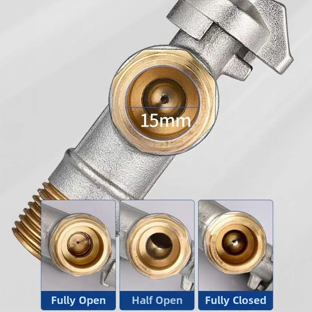 Large Flow Copper Angle Valve For Household Plumbing Ball Valve Mechanism High Flow Rate For Shower Hose 80*32mm