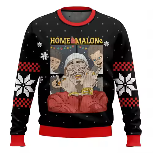 Merry Christmas alone at home Ugly Christmas sweater cartoon animation Men's pullover 2026 fashionable couple shirts Sweatshirt - Image 9