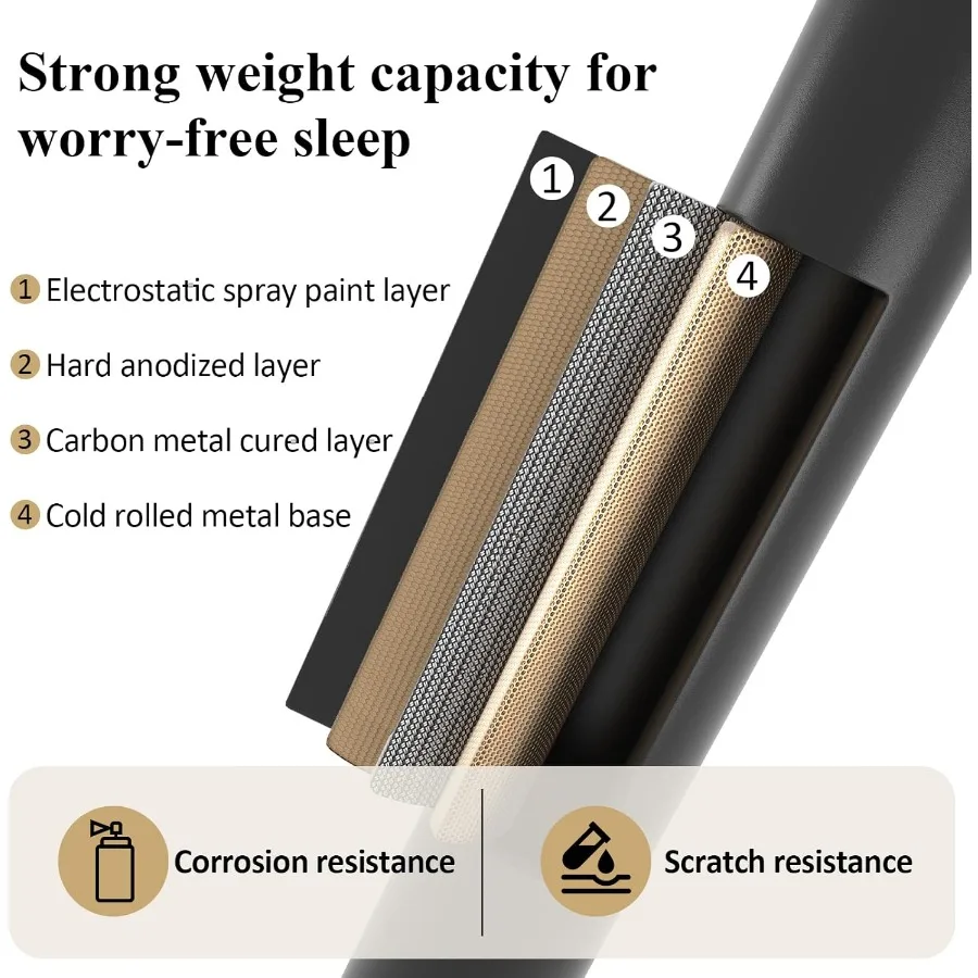 إطار سرير معدني كامل مع لوح أمامي كلاسيكي ومنصة للقدمين مع منفذ شرائح معدنية قوية مناسبة تحت السرير #6