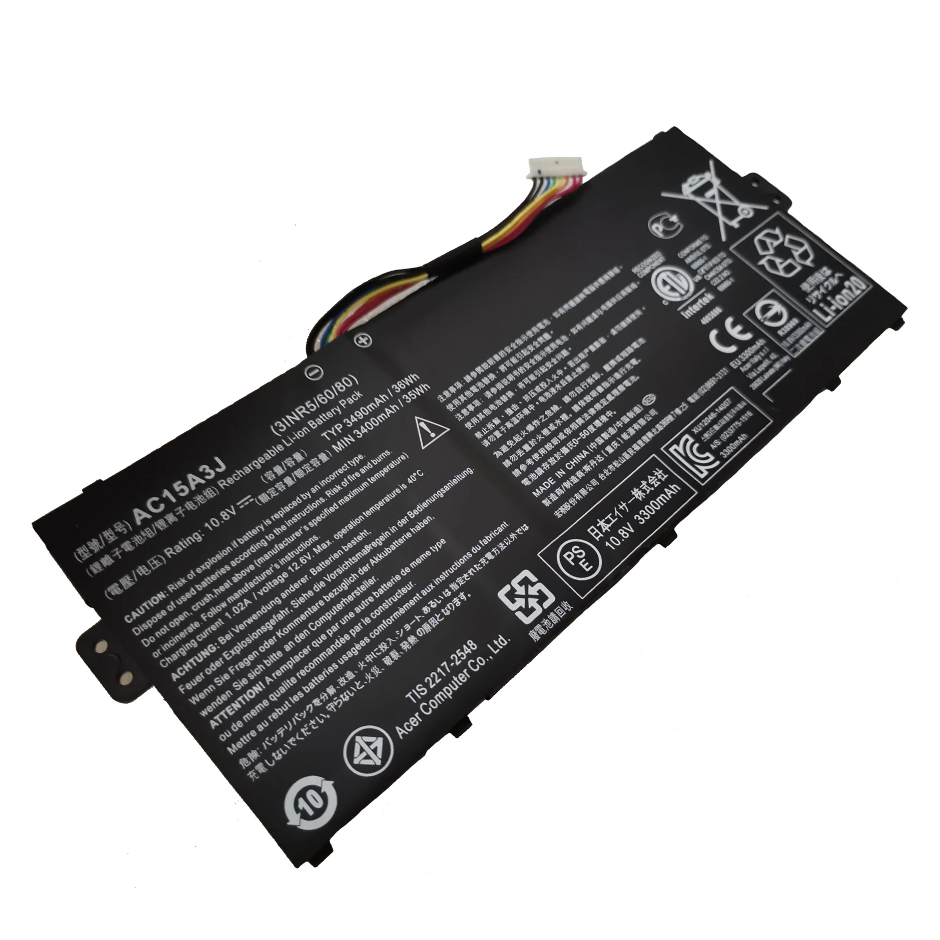 بطارية الكمبيوتر المحمول KT.00303.016 KT.00303.017 AC15A3J AC15A8J لأجهزة Chromebook 11 CB3-131 CB5-132T C738T C735-C7Y9 SPIN CP311-2H 36Wh