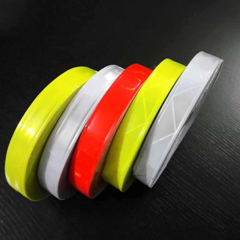 1-20 Meters 2.5CM High Brightness Reflective Strip PVC Night Light Sticker Vest Car Seam Reflective Safety Warning Tape Strip