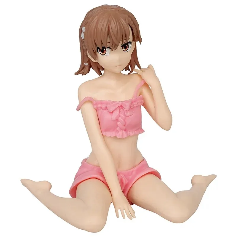 Anime Misaka Mikoto Figure Certain Scientific Railgun Relax Time Anime PVC Action Figures 110mm Figurine Toys Sitting Position