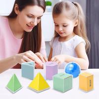 Math Manipulatives 3D Colorful Geometry Set Portable Classroom Manipulatives Funny School Supplies For Boys Girls