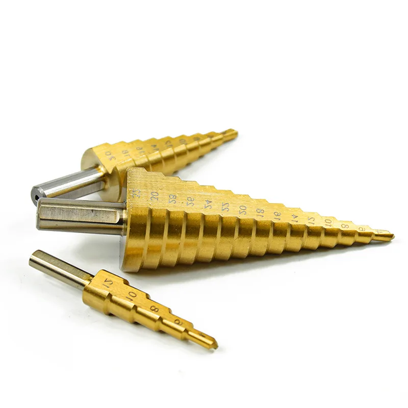 3pcs 4-12/20/32mm 1/4 "Metal Hex Núcleo Brocas Hss Passo Conjunto de Broca Cone Buraco Cortador Taper Metric 3pcs 4-12/20/32mm 1/4"