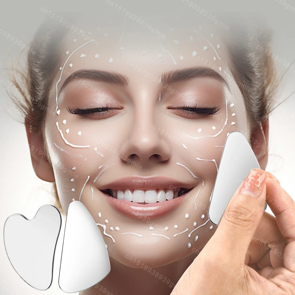 Stainless Steel Skin Scraping Face Massage Skincare Tool Guasha Scraper Lifting Anti Wrinkle Gua Sha Body Neck Care Massager