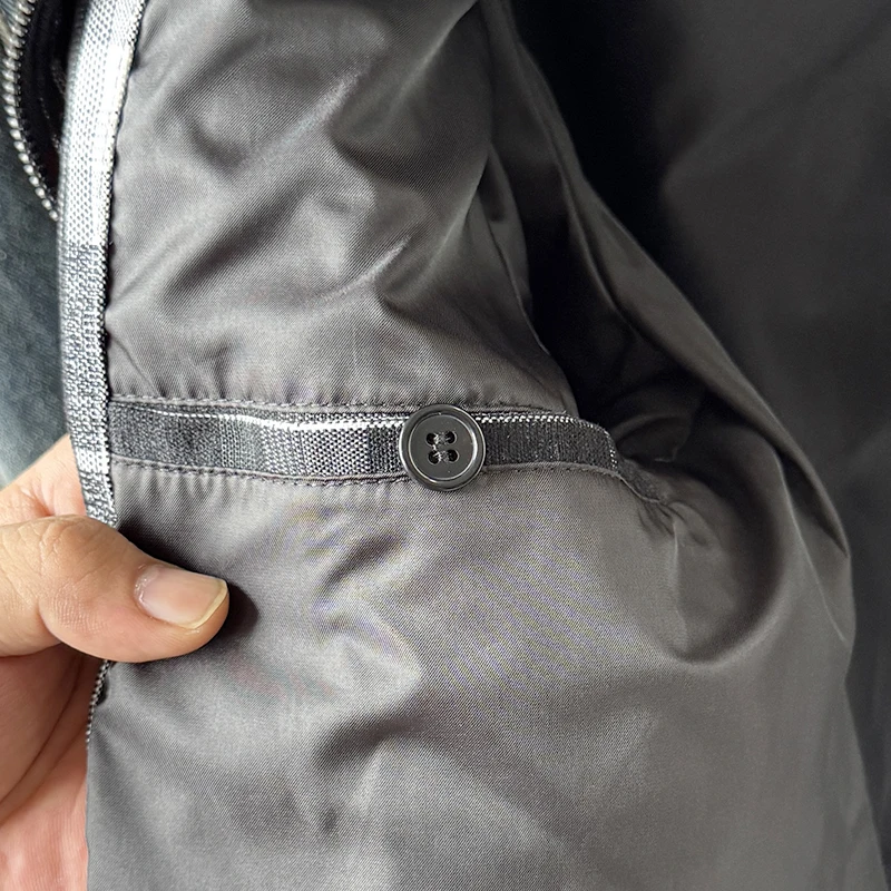 سترة كاجوال أنيقة بنقشة مربعات للرجال لفصلي الربيع والخريف، زي عمل بجيوب وقصة قياسية من مزيج البوليستر والقطن #1