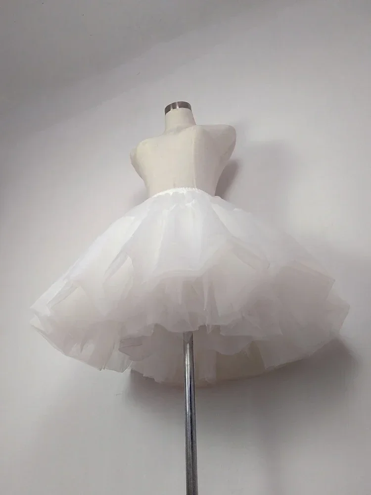 Customized New White Women Girl Wedding Dress Support Sweet Bustle Short Petticoat Many Layer Tiered Mesh Inner Skirt All-match