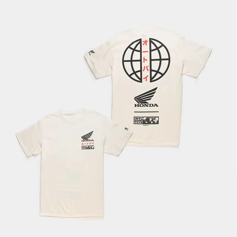 1980s هوندا بسيط الرجعية شعار مطبوعة تي شيرت الصيف الرجال والنساء نفس عارضة مريحة للتنفس قصيرة الأكمام #1