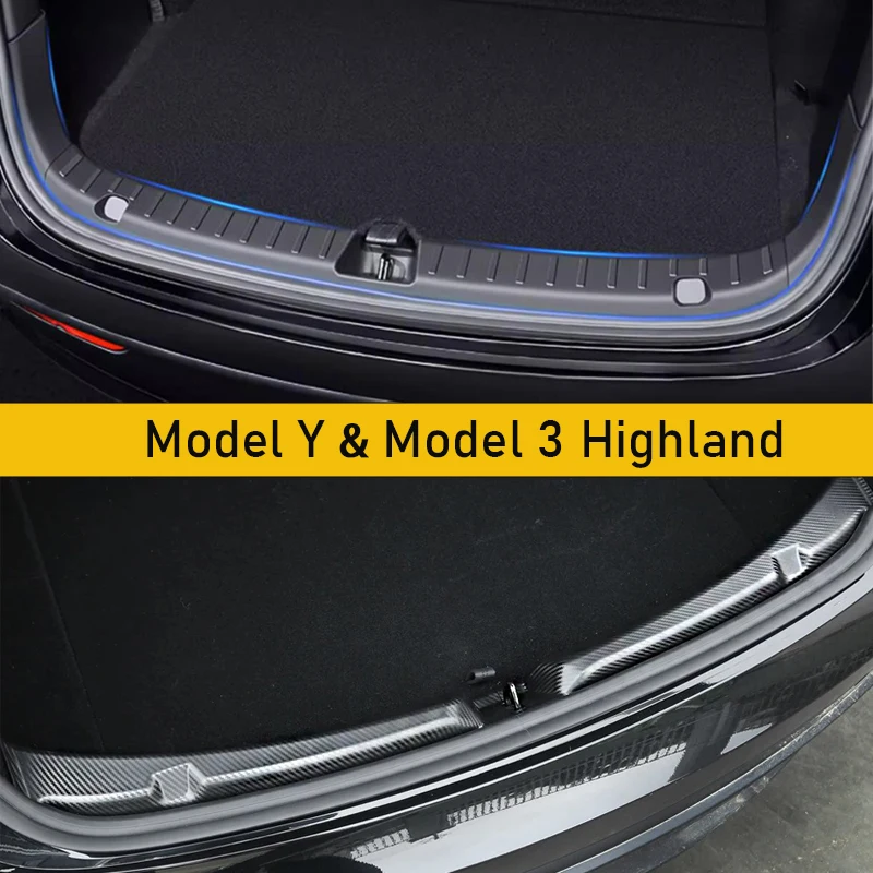 Trunk Sill Protector para Tesla, amortecedor traseiro Guard Cover, Mat Organizer, Cargo Pad, Anti-Scratch Acessórios, Modelo Y, 3, Highland