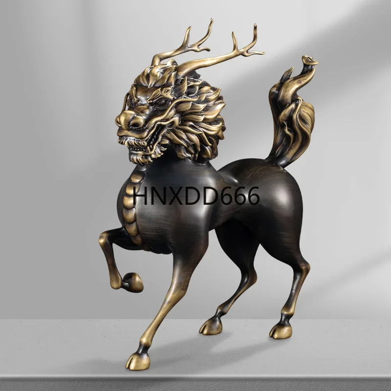 Brass unicorn home furnishing living room entrance decoration