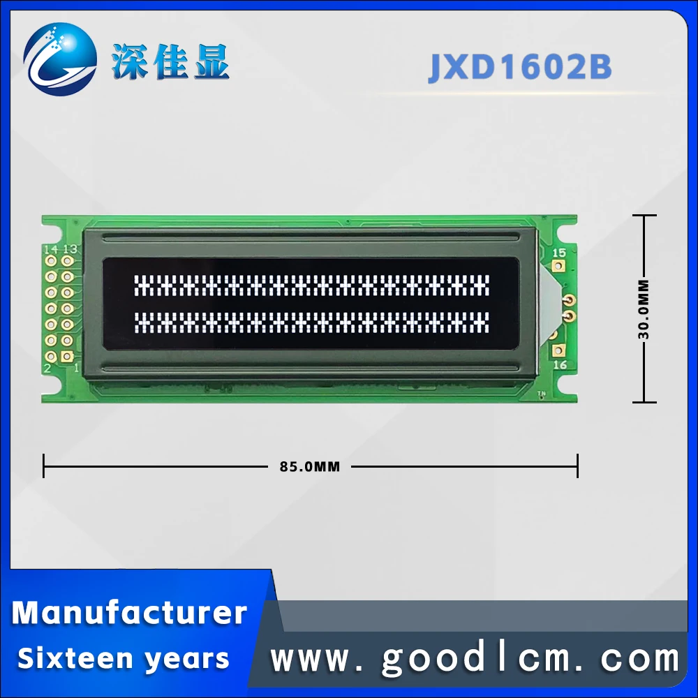 16x2B character lcd display VA black background white character lcd module Splc780d controller 5V or 3V power supply 128x64 LCD
