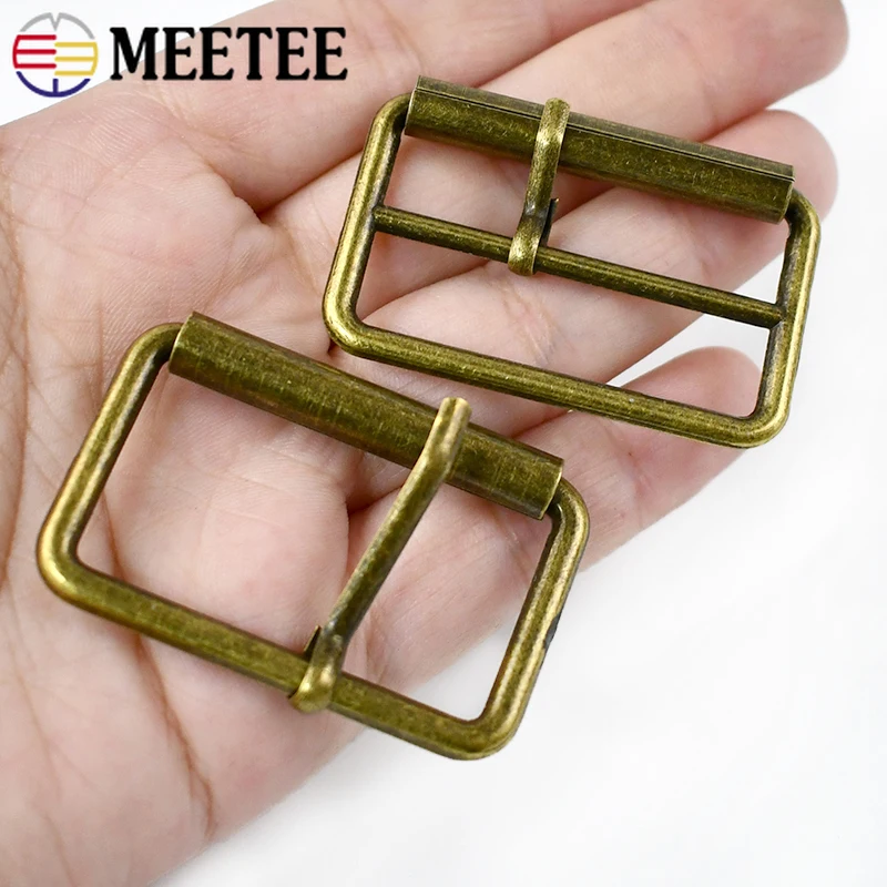 5 pçs meetee 20-50mm metal ajustável pino fivelas tri-glide gancho fecho fivela de cinto mochila roupas sapatos diy acessórios de costura